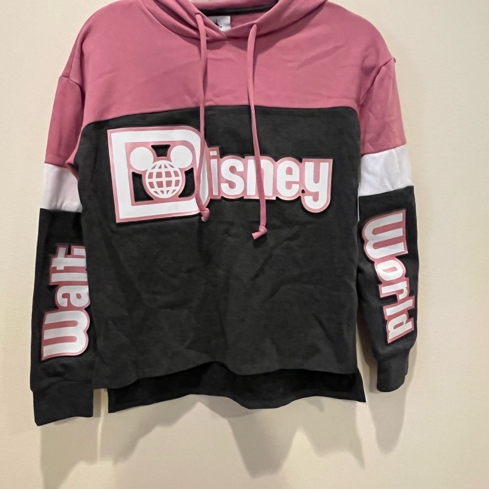 Disney Pink and Gray Logo Sweatshirt